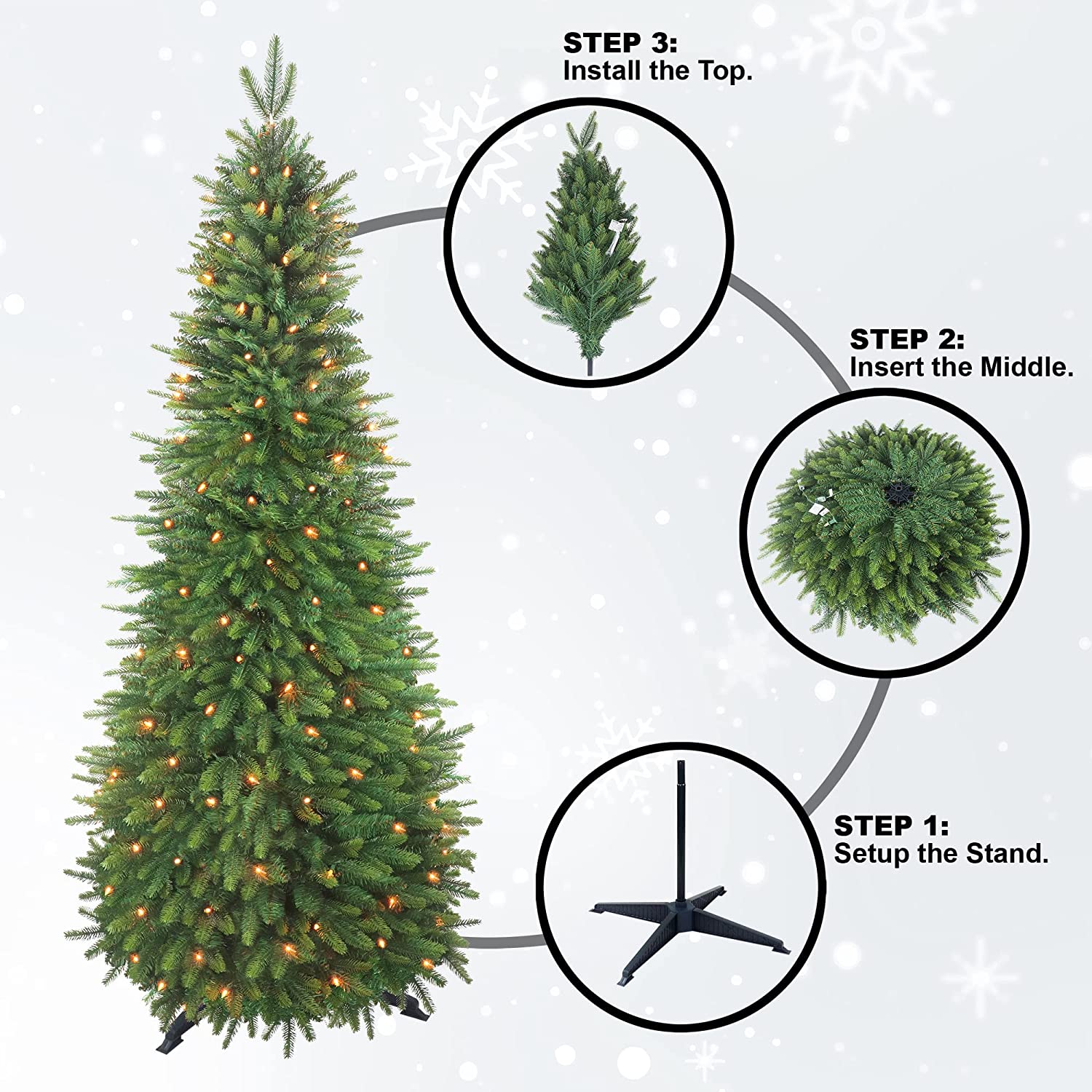 Easy to Set Up 6ft Foldable Christmas Tree