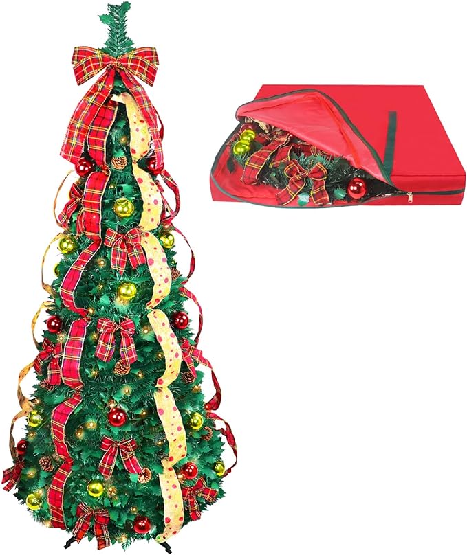 Fully Decorated Pop Up Christmas Tree with Storage Bag