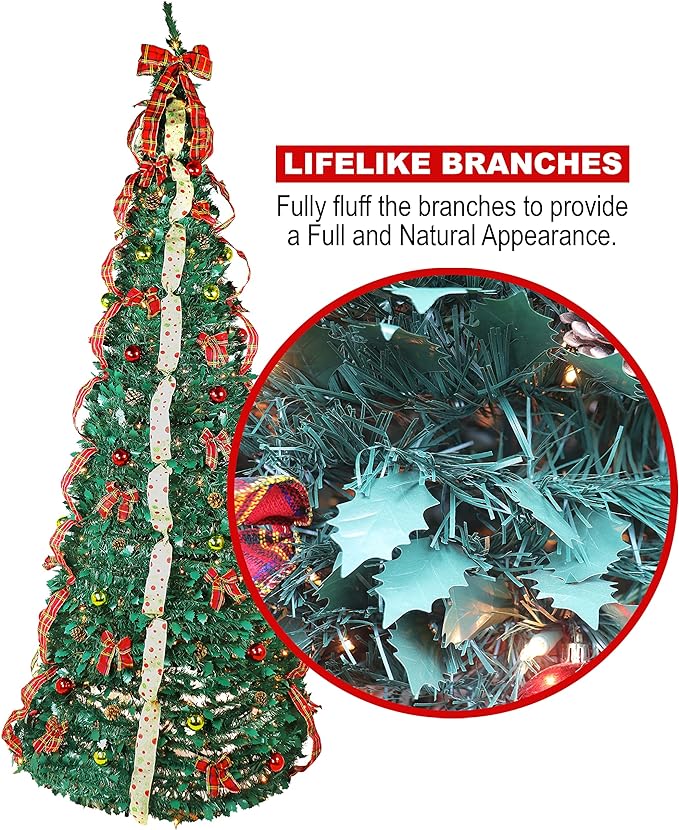 9 Ft Pop Up Christmas Tree with Lifelike Branches